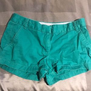 J Crew Green 3” Chino Shorts